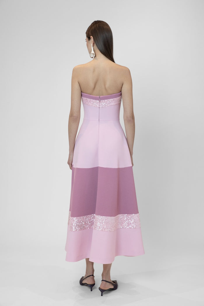 the 2nd skin co. Vestido midi strapless con lentejuelas Rebajas