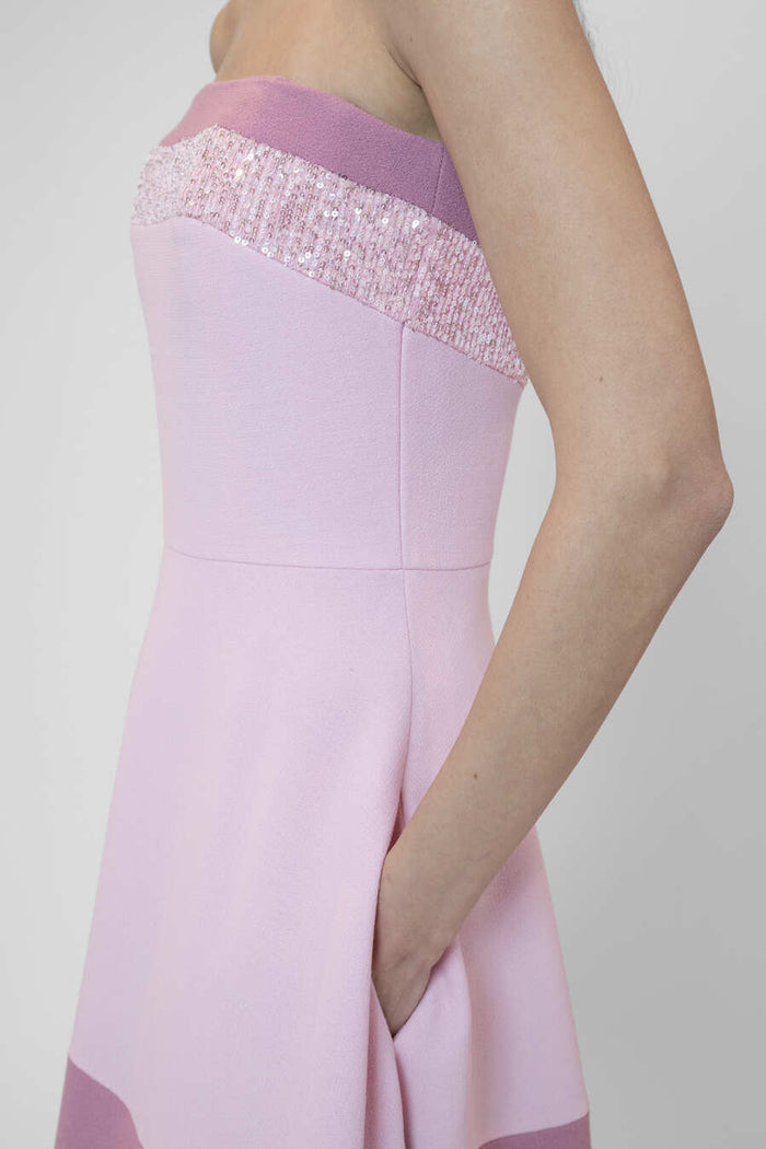 the 2nd skin co. Vestido midi strapless con lentejuelas Rebajas