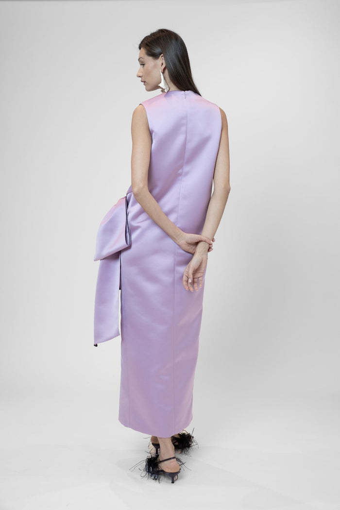 the 2nd skin co. Vestido midi sin mangas con lazo Tienda