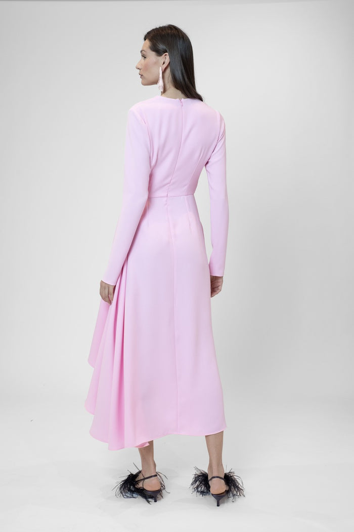 the 2nd skin co. Vestido midi drapeado de manga larga Último día