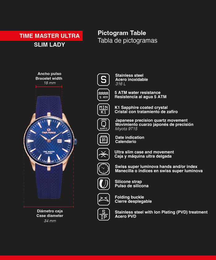 time force Time Master Ultra Slim Lady Envío internacional gratuito