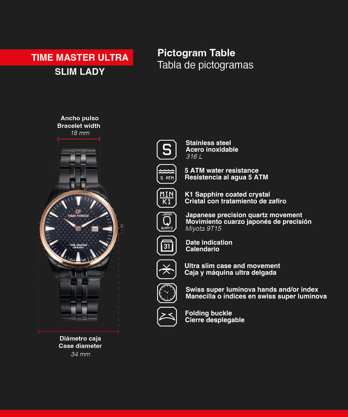 time force Time Master Ultra Slim Lady Ahorra y exporta