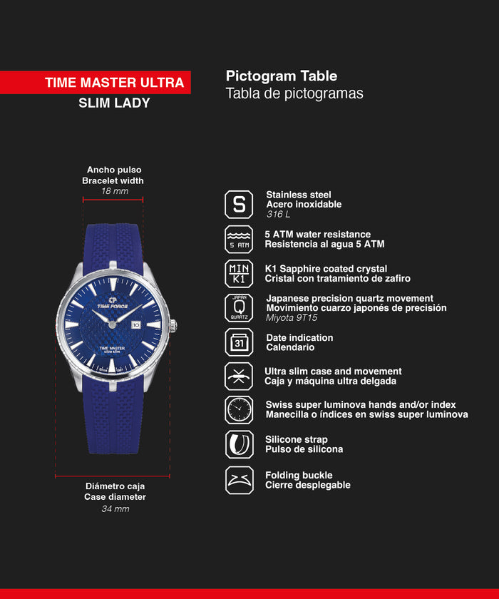 time force Time Master Ultra Slim Lady Última moda