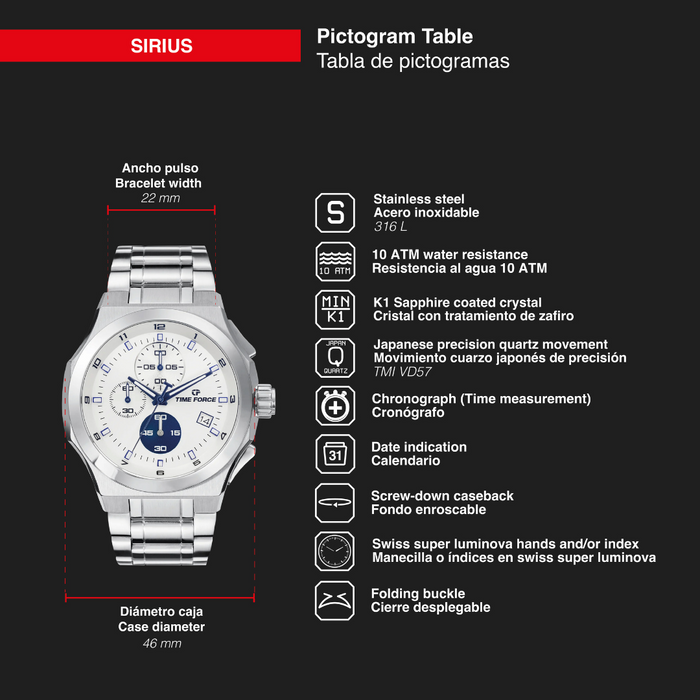time force Sirius Ahorra y exporta