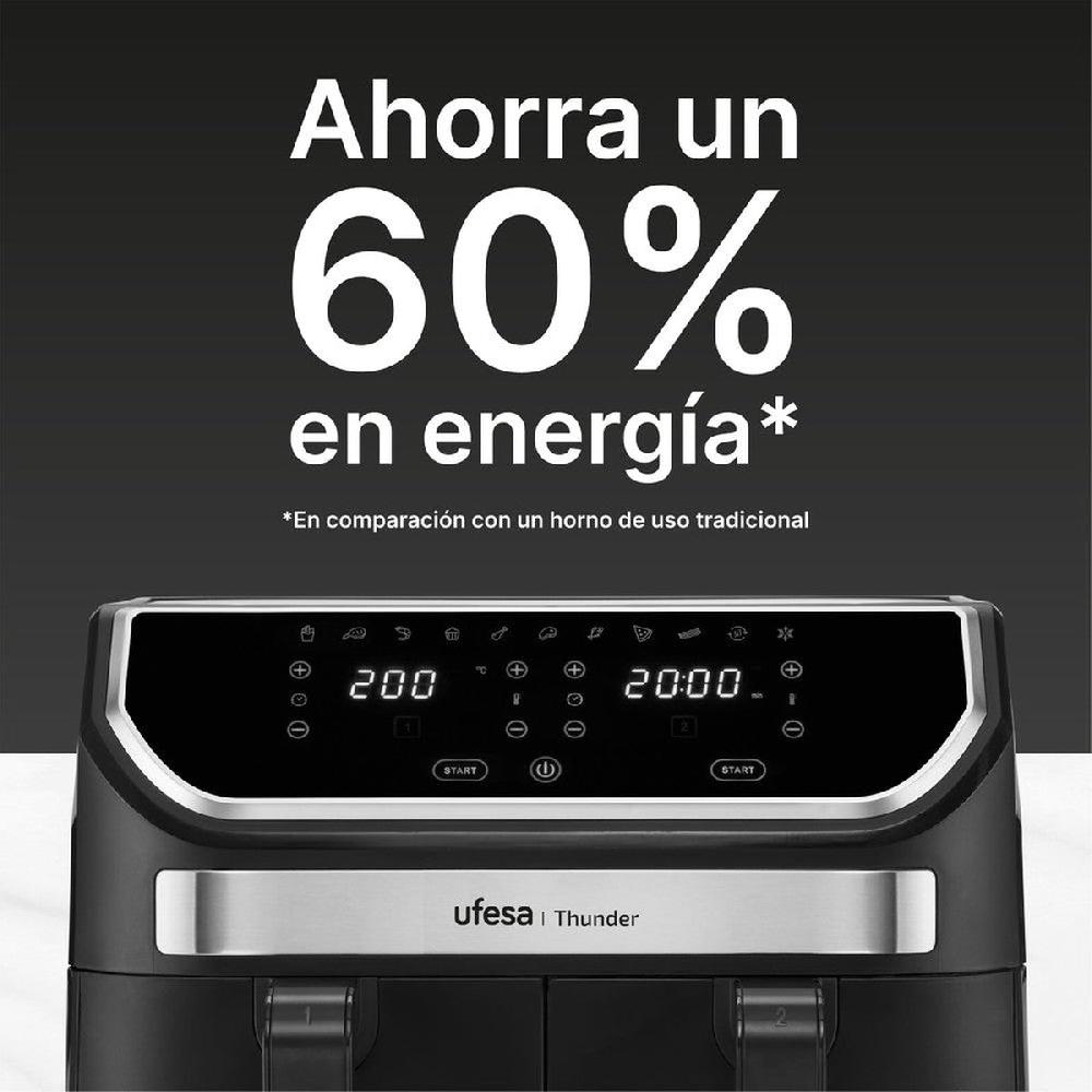 ufesa Freidora de aire digital doble cubeta 9L Thunder Rebajas de fin de temporada