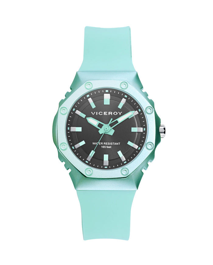 viceroy Reloj de mujer con caja de aluminio y correa de silicona con verde