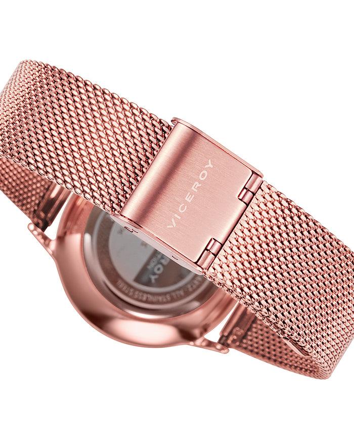 viceroy Reloj de mujer Kiss 3 agujas de acero IP rosa y malla milanesa Grandes descuentos