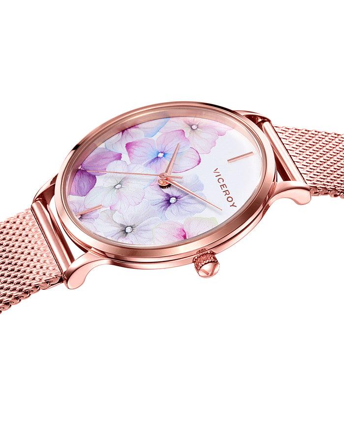 viceroy Reloj de mujer Kiss 3 agujas de acero IP rosa y malla milanesa Grandes descuentos