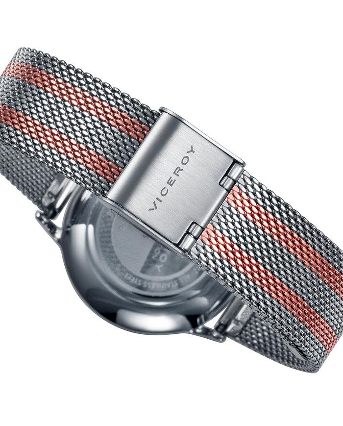 viceroy Reloj de mujer Kiss de acero 3 agujas y malla milanesa Liquidación