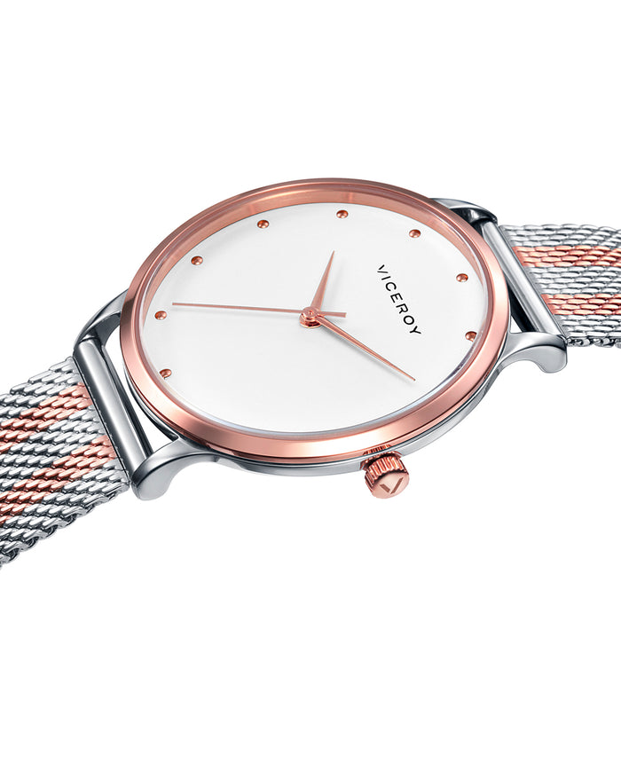 viceroy Reloj de mujer Kiss de acero 3 agujas y malla milanesa Liquidación