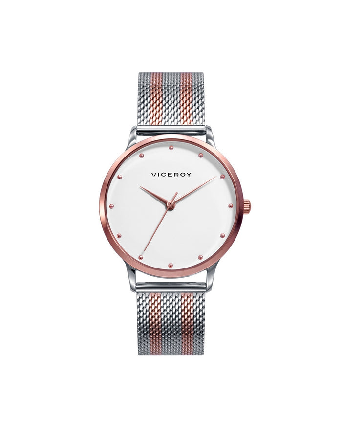 viceroy Reloj de mujer Kiss de acero 3 agujas y malla milanesa Liquidación