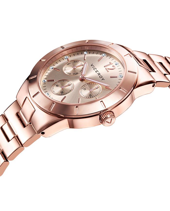 viceroy Reloj de mujer Chic multifunción de acero con IP rosa Tienda de fábrica