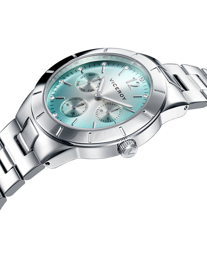 viceroy Reloj de mujer Chic multifunción de acero y esfera azul Limitado a 3 días