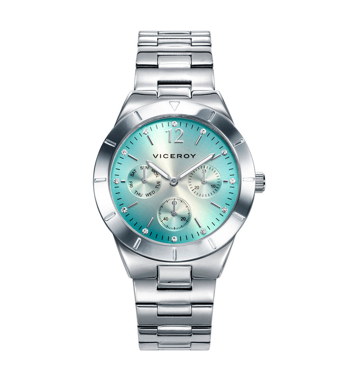viceroy Reloj de mujer Chic multifunción de acero y esfera azul Limitado a 3 días