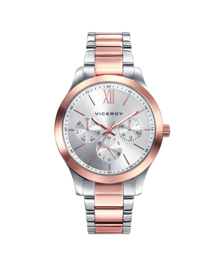 viceroy Reloj de mujer Chic multifunción de acero con IP rosa
