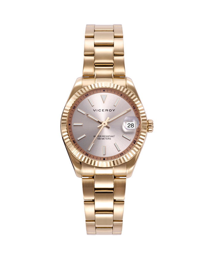 viceroy Reloj de mujer Chic con caja y brazalete de acero Ip dorada
