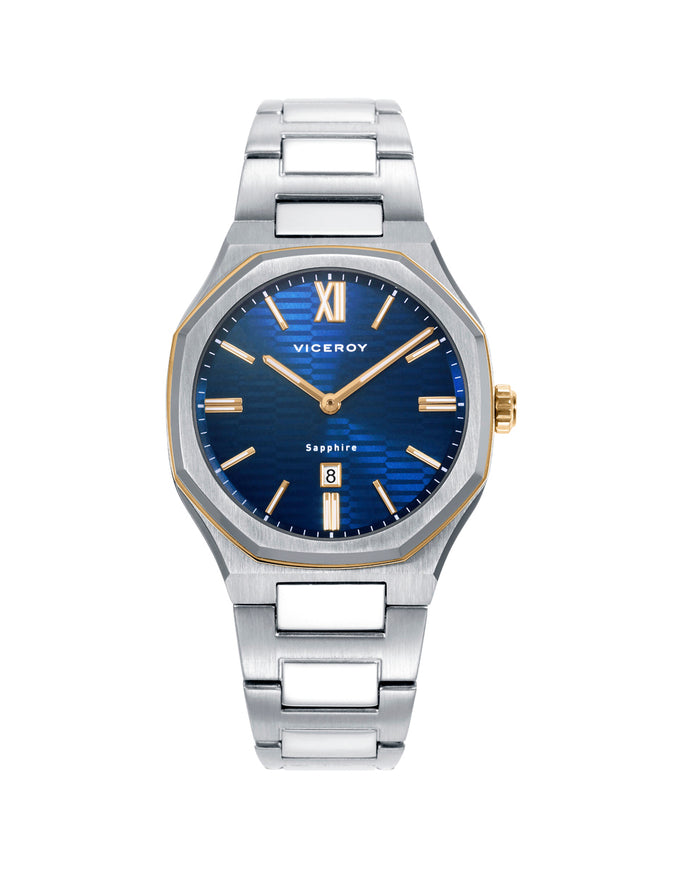 viceroy Reloj colección Laura Escanes caja de acero con doble bisel en acero e IP dorado con cristal zafiro 10 atm y brazalete de acero con movimiento cuarzo