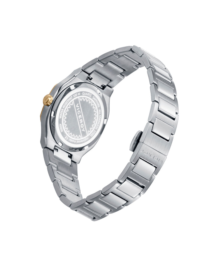viceroy Reloj colección Laura Escanes caja de acero con doble bisel en acero e IP dorado con cristal zafiro 10 atm y brazalete de acero con movimiento cuarzo Grandes ahorros
