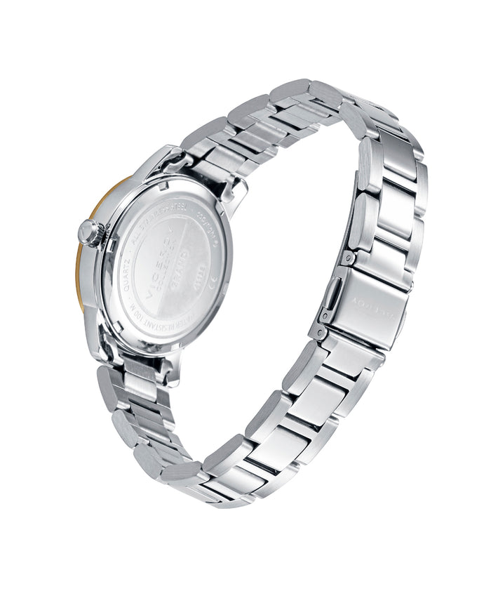 viceroy Reloj de acero con bisel e índices dorados y movimiento de cuarzo Precio ultrabajo
