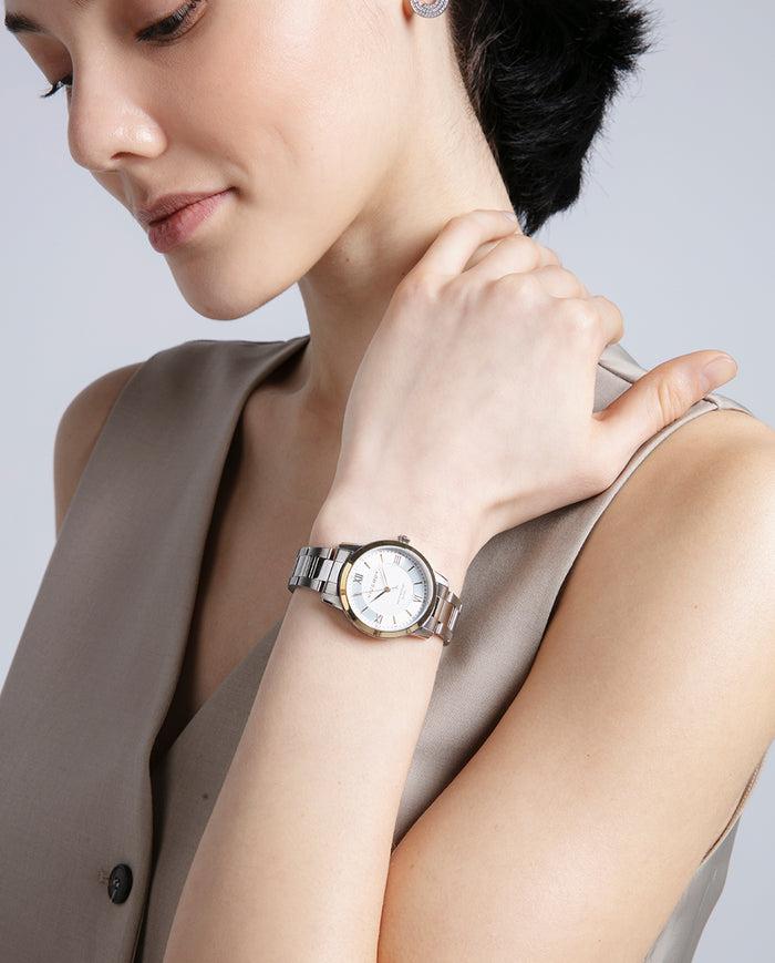 viceroy Reloj de acero con bisel e índices dorados y movimiento de cuarzo Precio ultrabajo