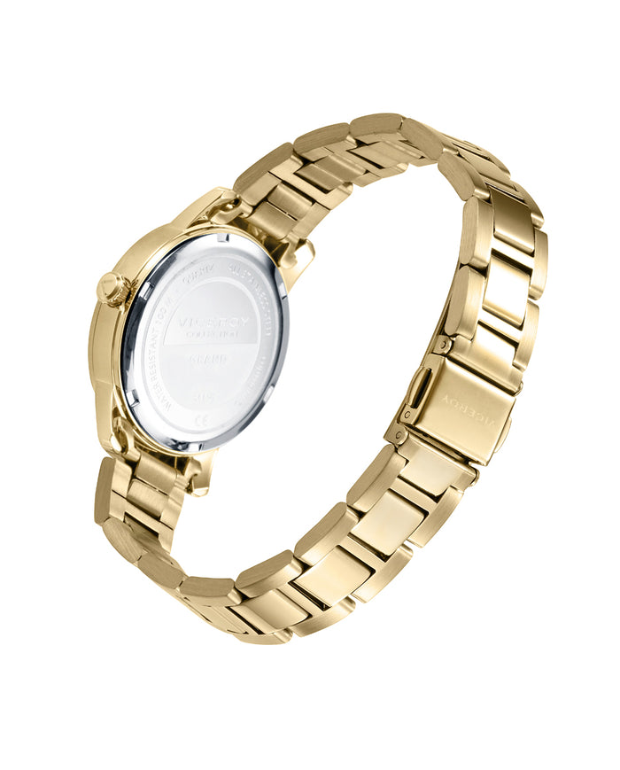 viceroy Reloj de acero dorado con esfera azul y movimiento de cuarzo Devoluciones gratuitas