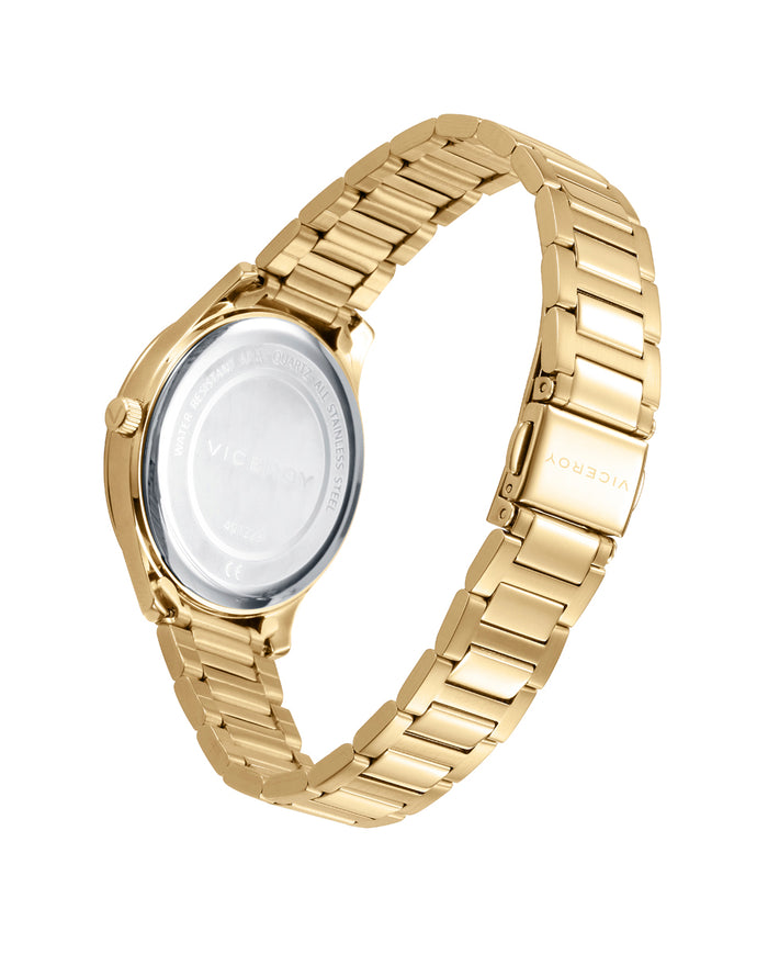 viceroy Reloj caja y brazalete de acero dorado con movimiento cuarzo En oferta
