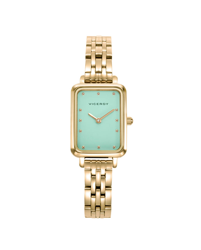 viceroy Reloj con caja y brazalete de acero dorado y movimiento cuarzo
