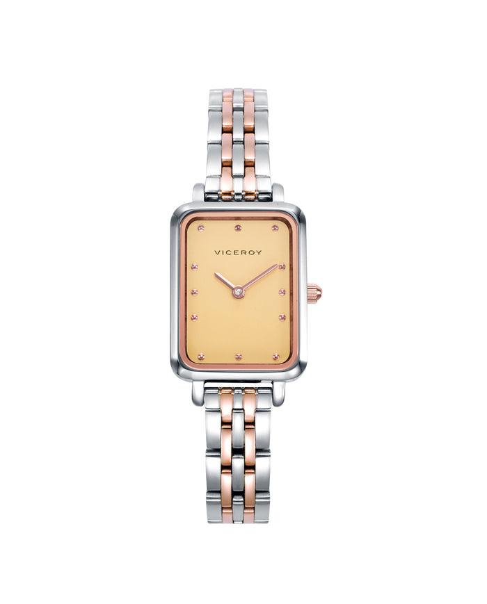 viceroy Reloj con caja y brazalete de acero bicolor y movimiento cuarzo