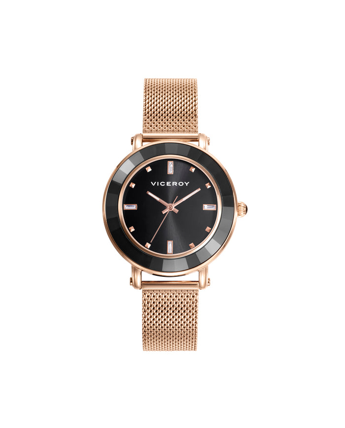 viceroy Reloj de Mujer Chic caja y malla milanesa de acero en Ip rosa