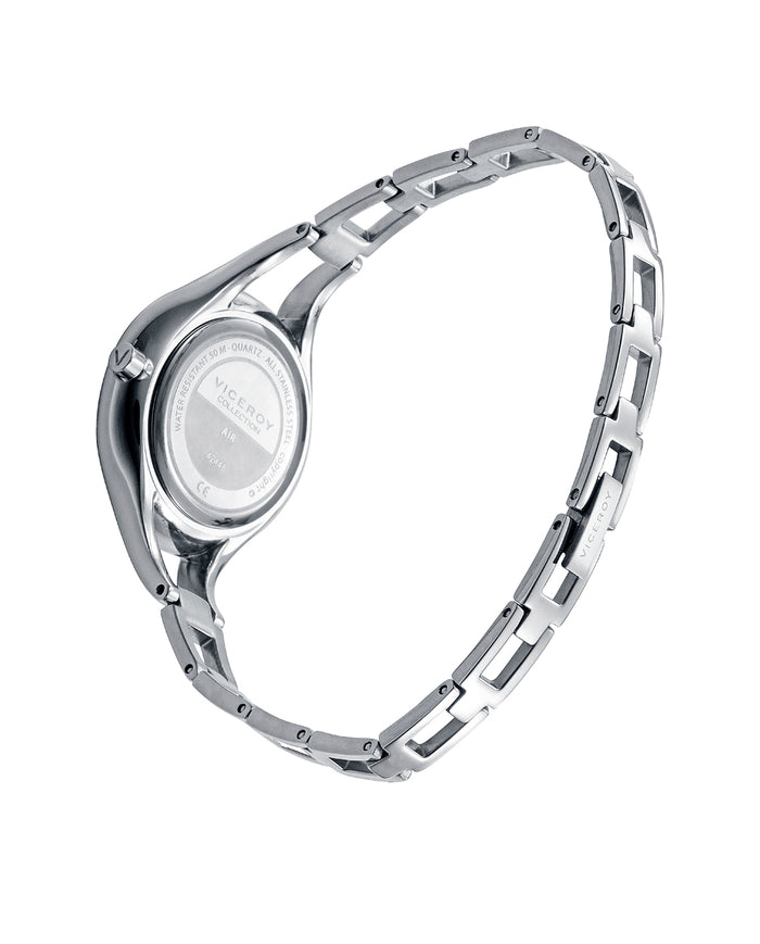 viceroy Reloj caja de acero Ip rosa 5 atm y brazalete de acero con movimiento cuarzo Envío gratis