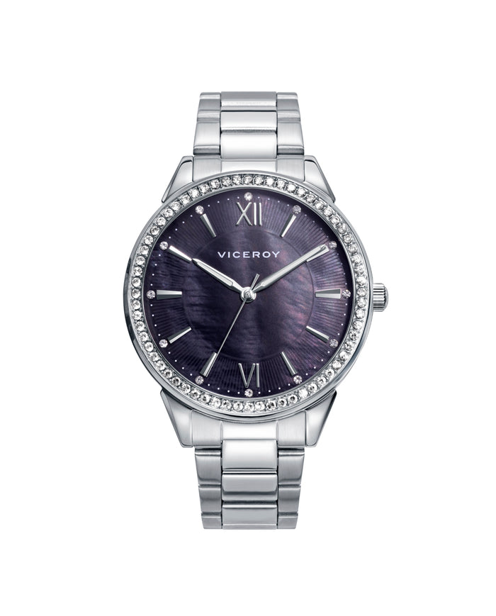 viceroy Reloj de mujer Chic de acero con esfera madreperla negra