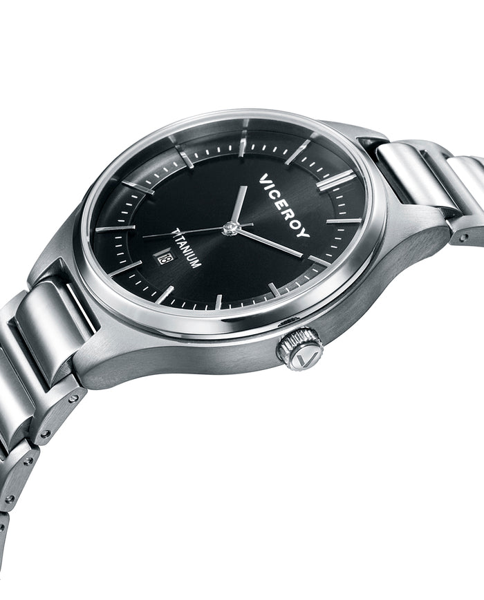 viceroy Reloj de mujer Grand 3 agujas de titanio y esfera negra Limitado a 3 días