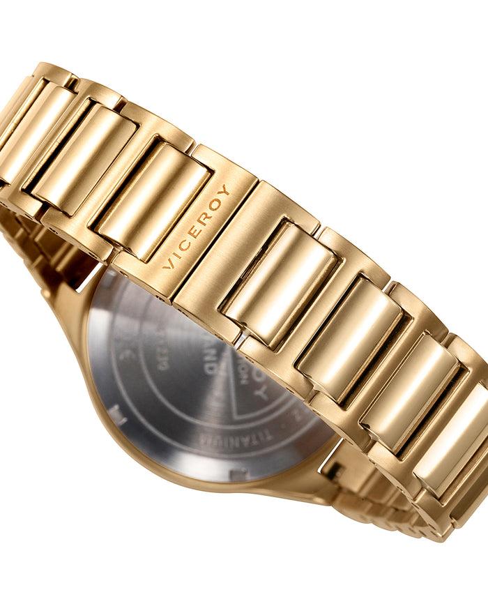 viceroy Reloj de mujer Grand 3 agujas de titanio IP dorado Ahorra y exporta