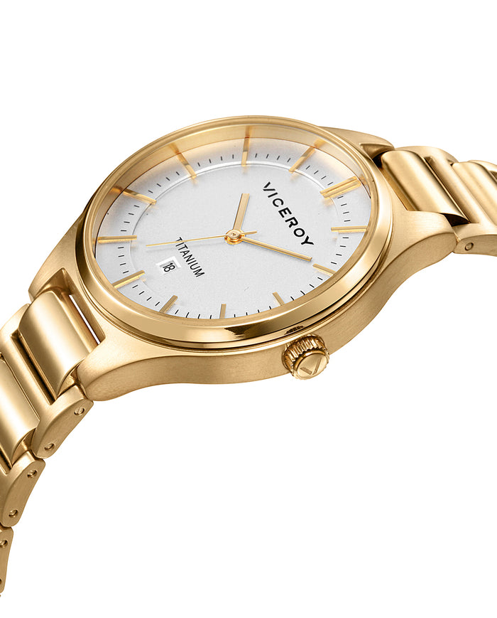 viceroy Reloj de mujer Grand 3 agujas de titanio IP dorado Ahorra y exporta