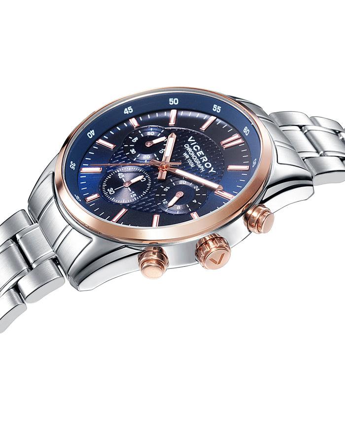 viceroy Reloj de hombre Magnum de acero con IP rosa y cronógrafo Descuento por venta flash
