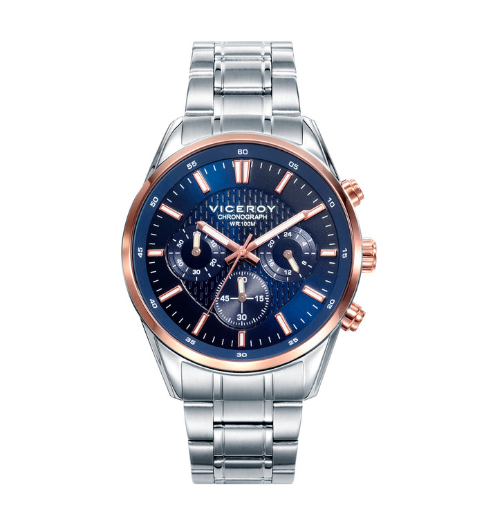 viceroy Reloj de hombre Magnum de acero con IP rosa y cronógrafo Descuento por venta flash