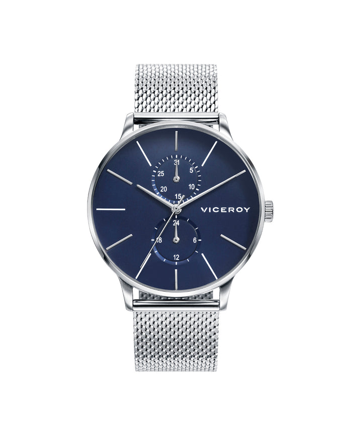 viceroy Reloj de hombre Beat multifunción de acero y malla milanesa