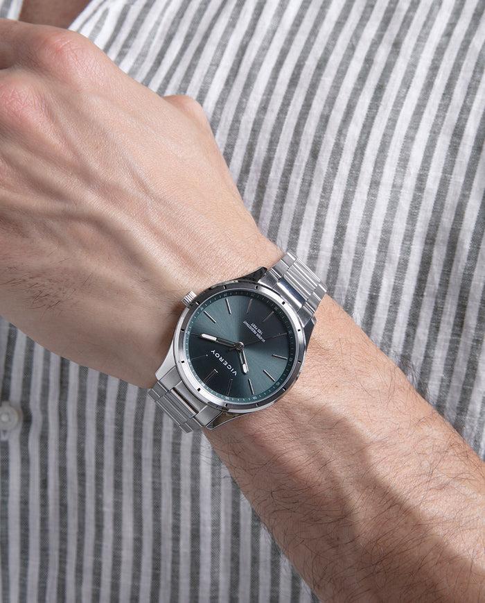 viceroy Reloj de acero para hombre con esfera verde y movimiento de cuarzo Rebajas de fin de temporada