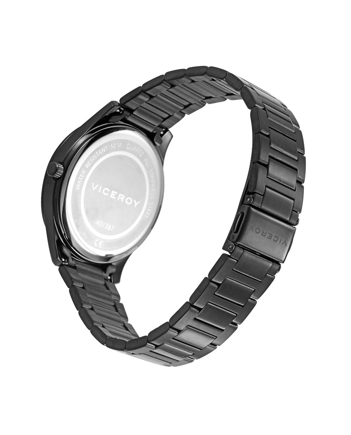viceroy Reloj con correa y esfera en acero negro con cronógrafo Descuento