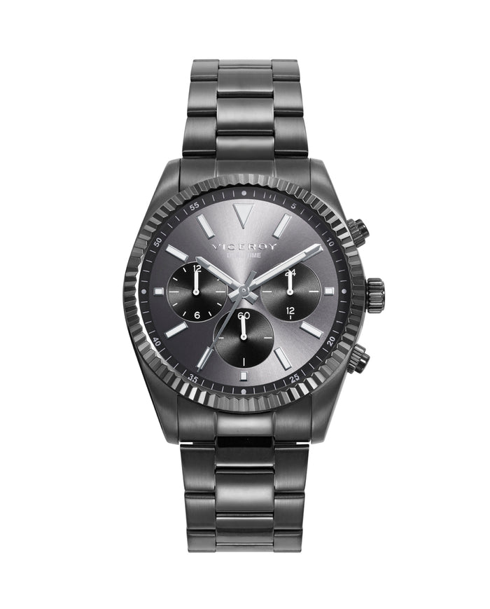 viceroy Reloj de hombre Chic con caja y brazalete de acero Ip gris