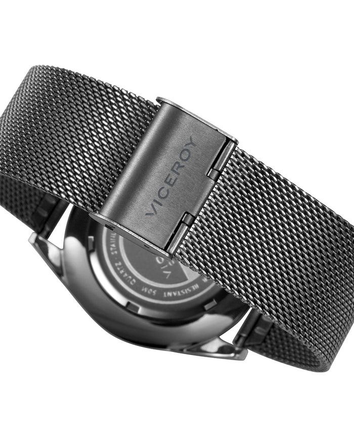 viceroy Reloj de hombre Dress 3 agujas de acero IP gris y malla milanesa Últimos 3 días