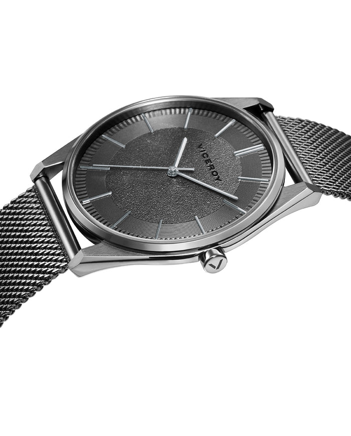 viceroy Reloj de hombre Dress 3 agujas de acero IP gris y malla milanesa Últimos 3 días