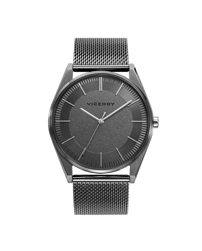 viceroy Reloj de hombre Dress 3 agujas de acero IP gris y malla milanesa Últimos 3 días
