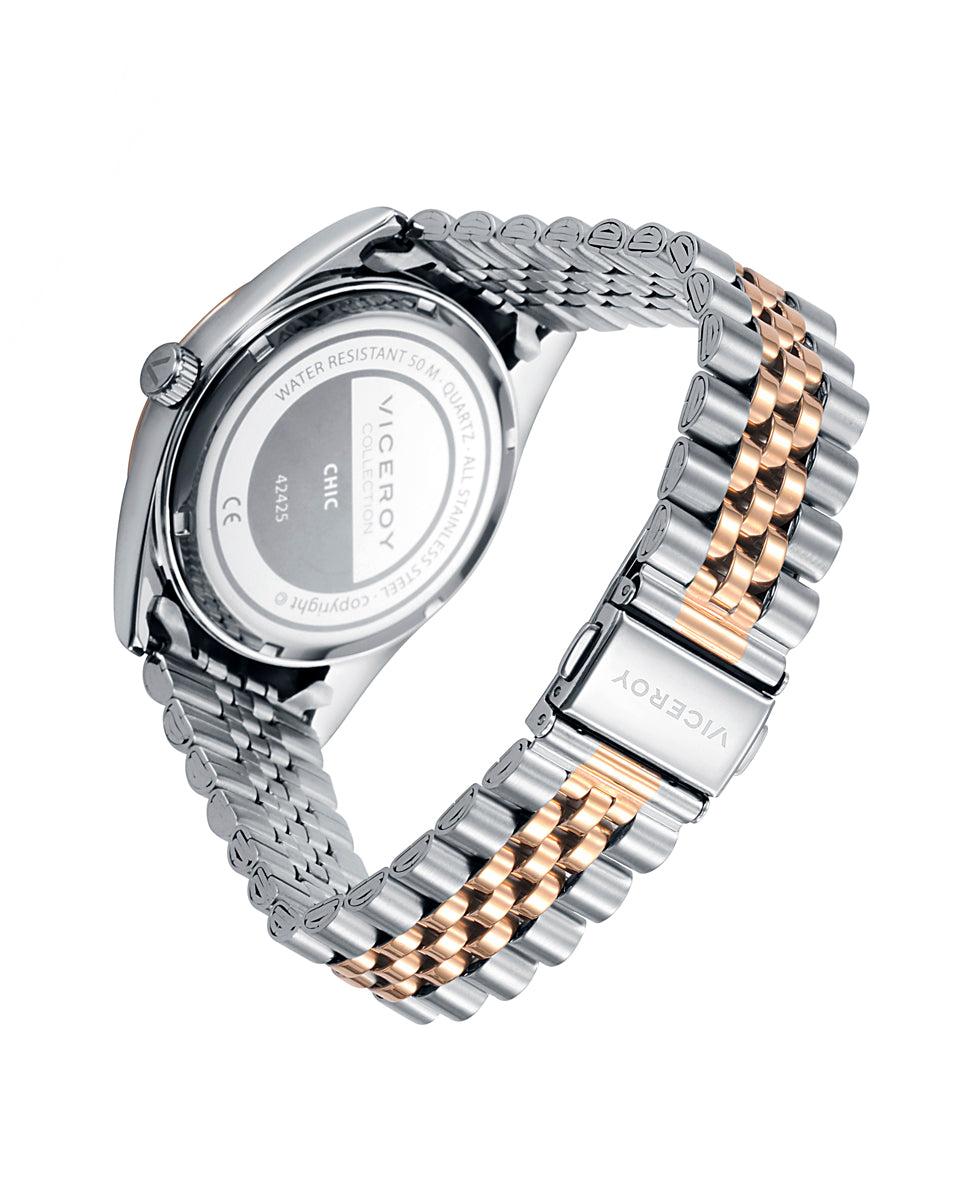 viceroy Reloj de hombre Chic de acero con esfera gris y correa bicolor Solo hoy