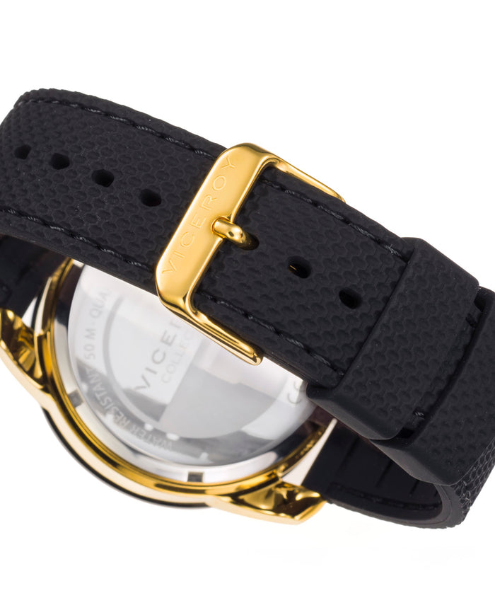 viceroy Reloj de hombre Heat cronógrafo de acero con IP dorado y correa de silicona negra Oferta especial de fábrica