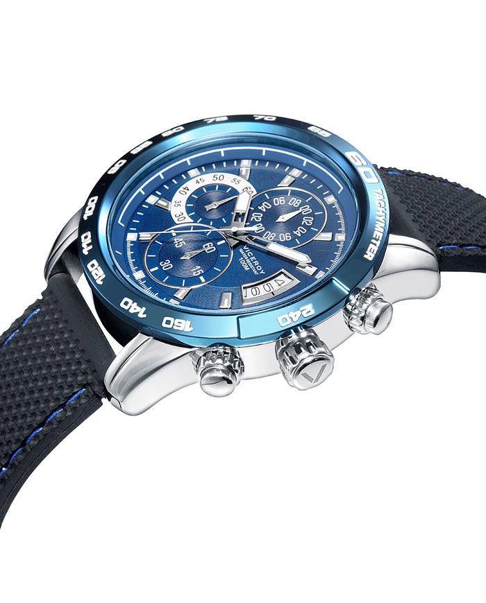 viceroy Reloj de hombre Heat cronógrafo de acero con IP azul y correa de silicona negra Liquidación