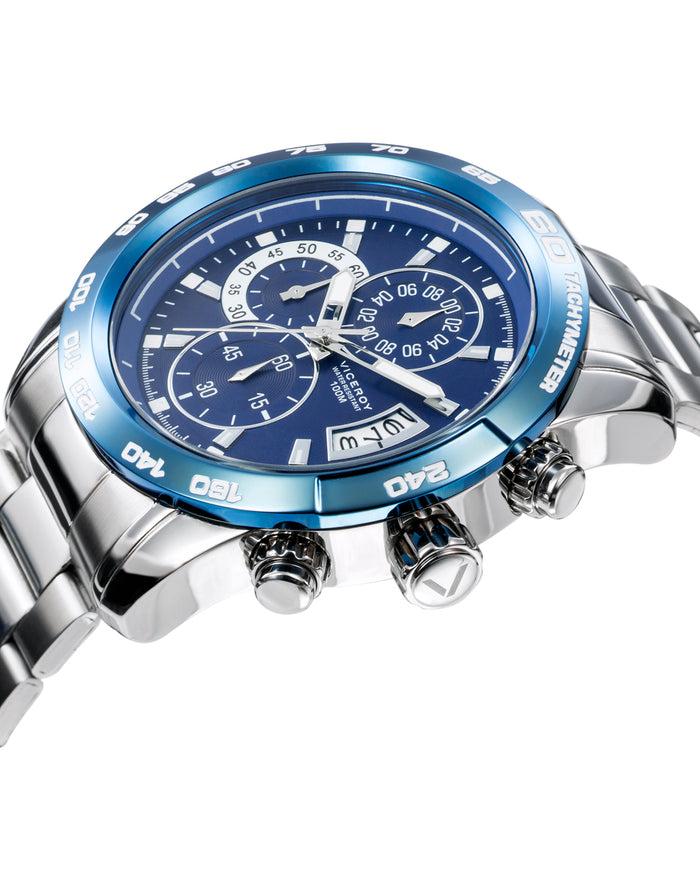viceroy Reloj de hombre Heat de acero IP azul con cronógrafo Envío internacional gratuito