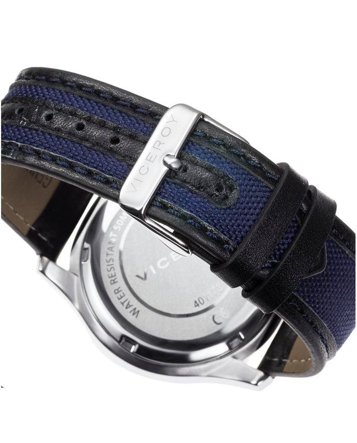 viceroy Reloj de Honbre Heat 3 agujas de acero y correa de nylon y piel Oferta exclusiva