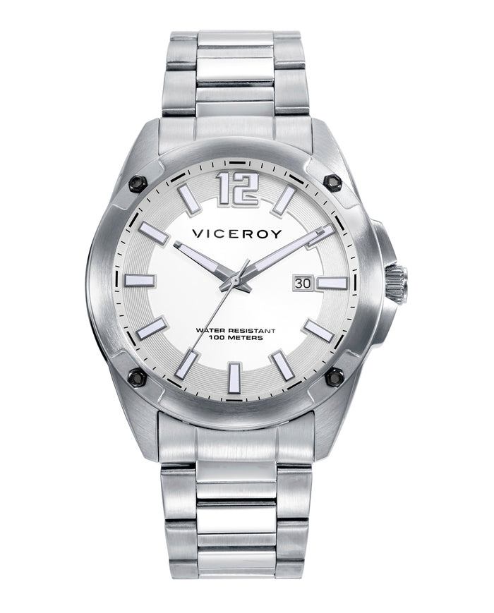 viceroy Reloj caja de acero 10 atm y brazalete de acero con movimiento cuarzo