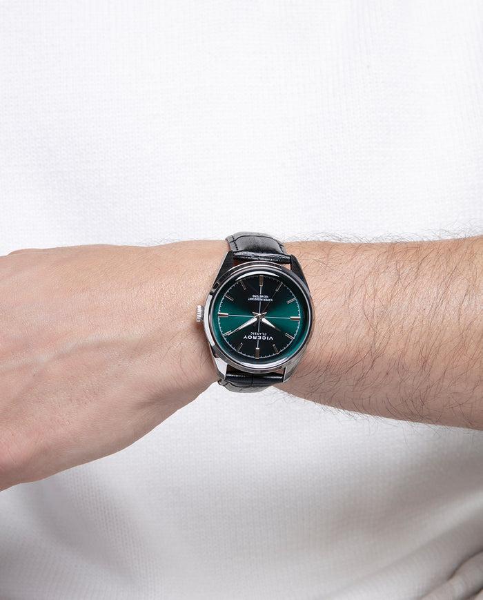 viceroy Reloj para hombre con esfera verde y correa de piel negra Devoluciones gratuitas
